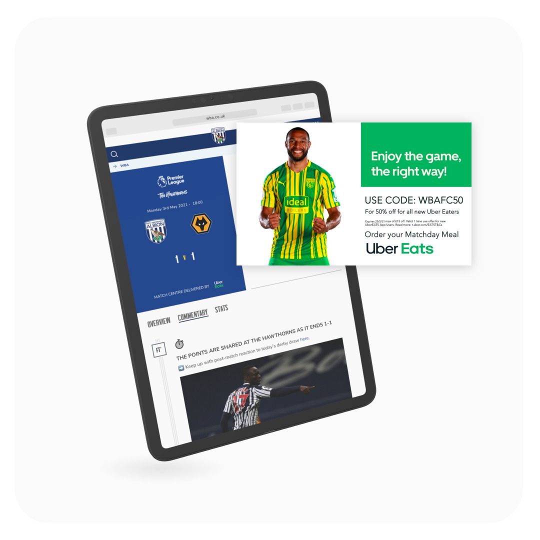 FCP_Sponsorship sponsored elements of Live Match Centre in West Brom app and website